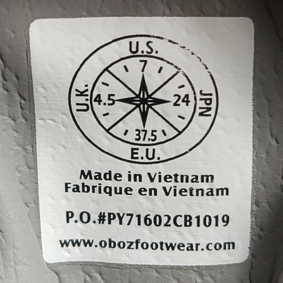 Oboz Sapphire Low Womens Size 7 Shoes Gray Leather Waterproof Hiking Sneakers - Picture 7 of 8